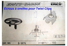 Ecrous  oreilles pour fixations diverses